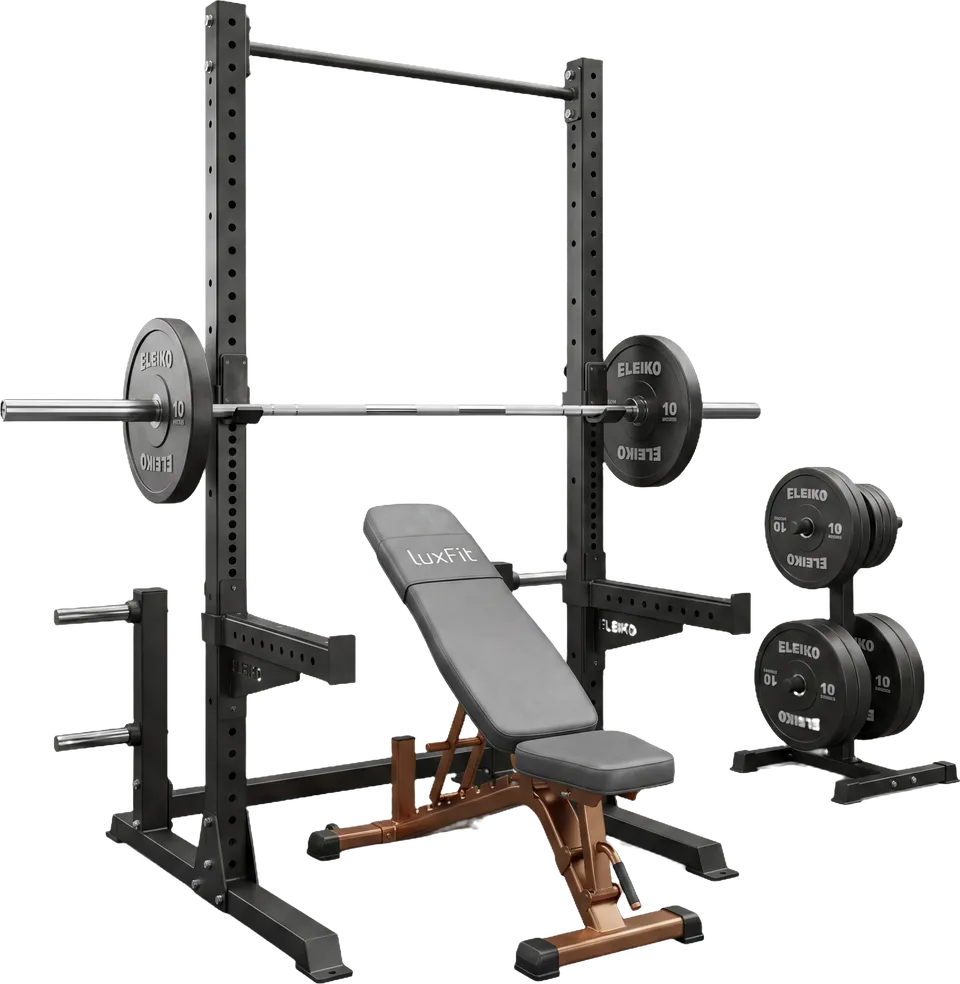 Squat rack & barbell